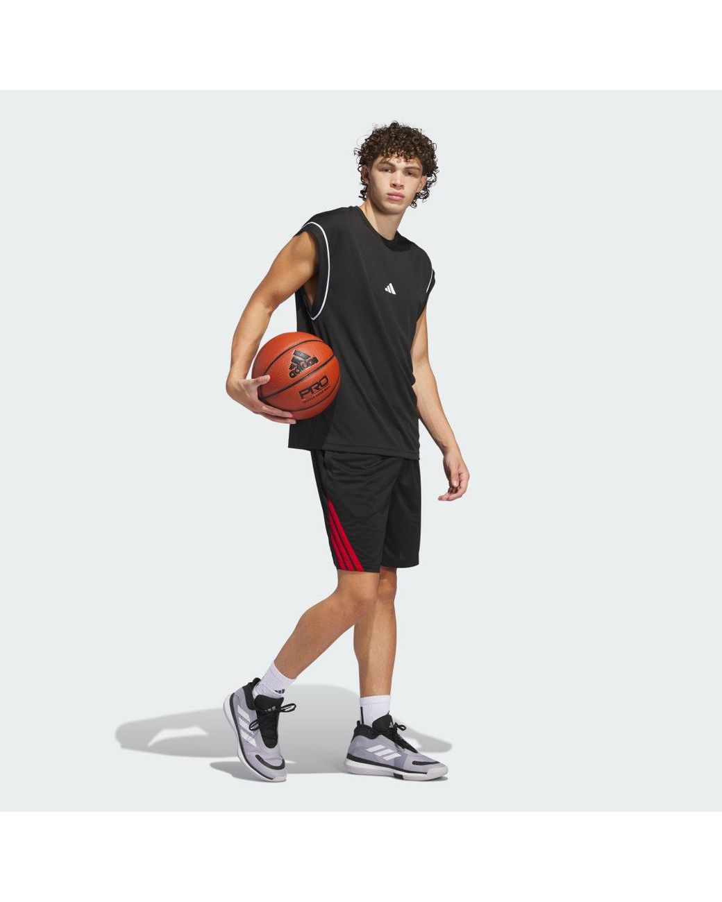 Adidas Black Legends 3-Stripes Basketball Shorts for men