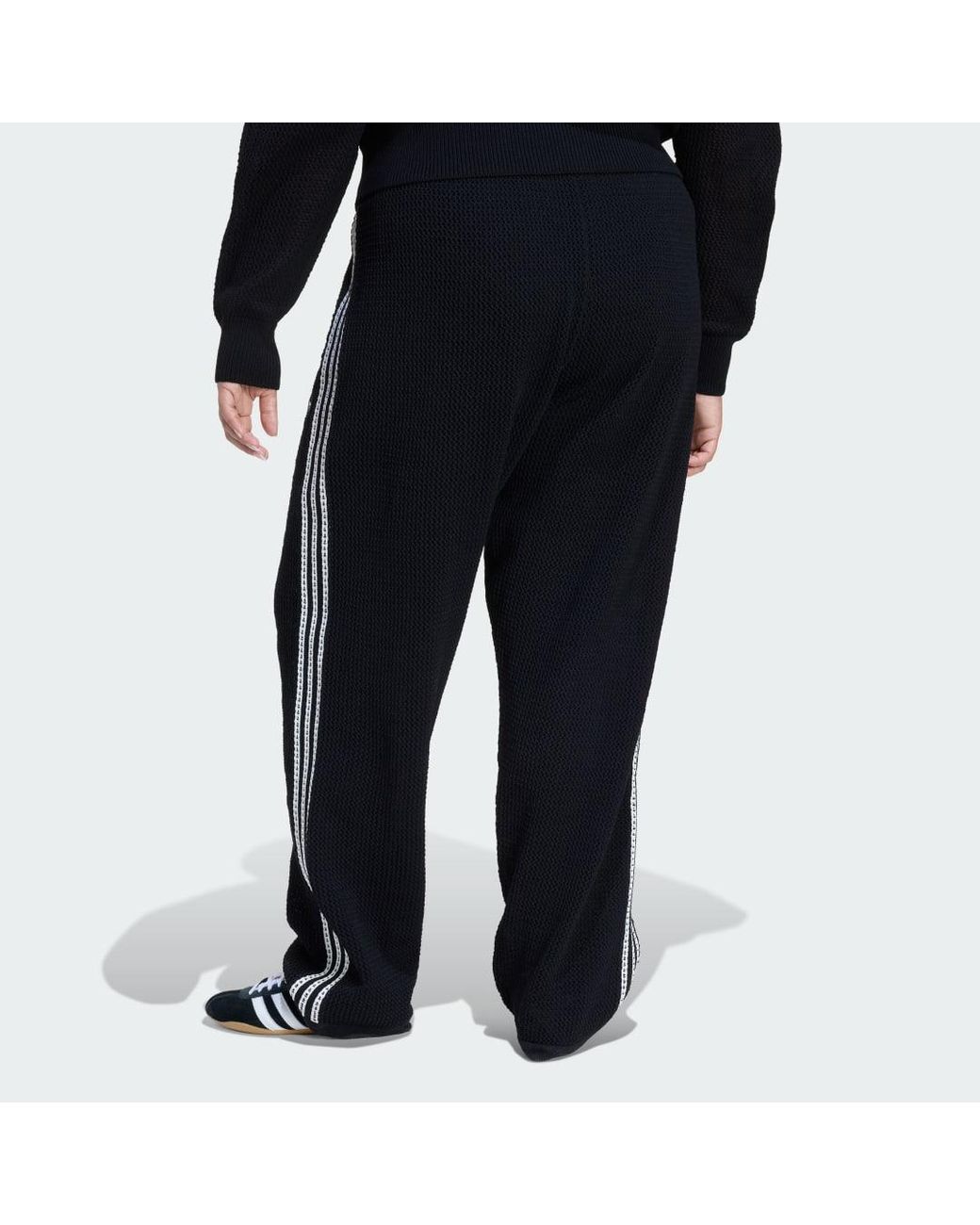 Adidas Black Knitted Crotchet Firebird Track Pants