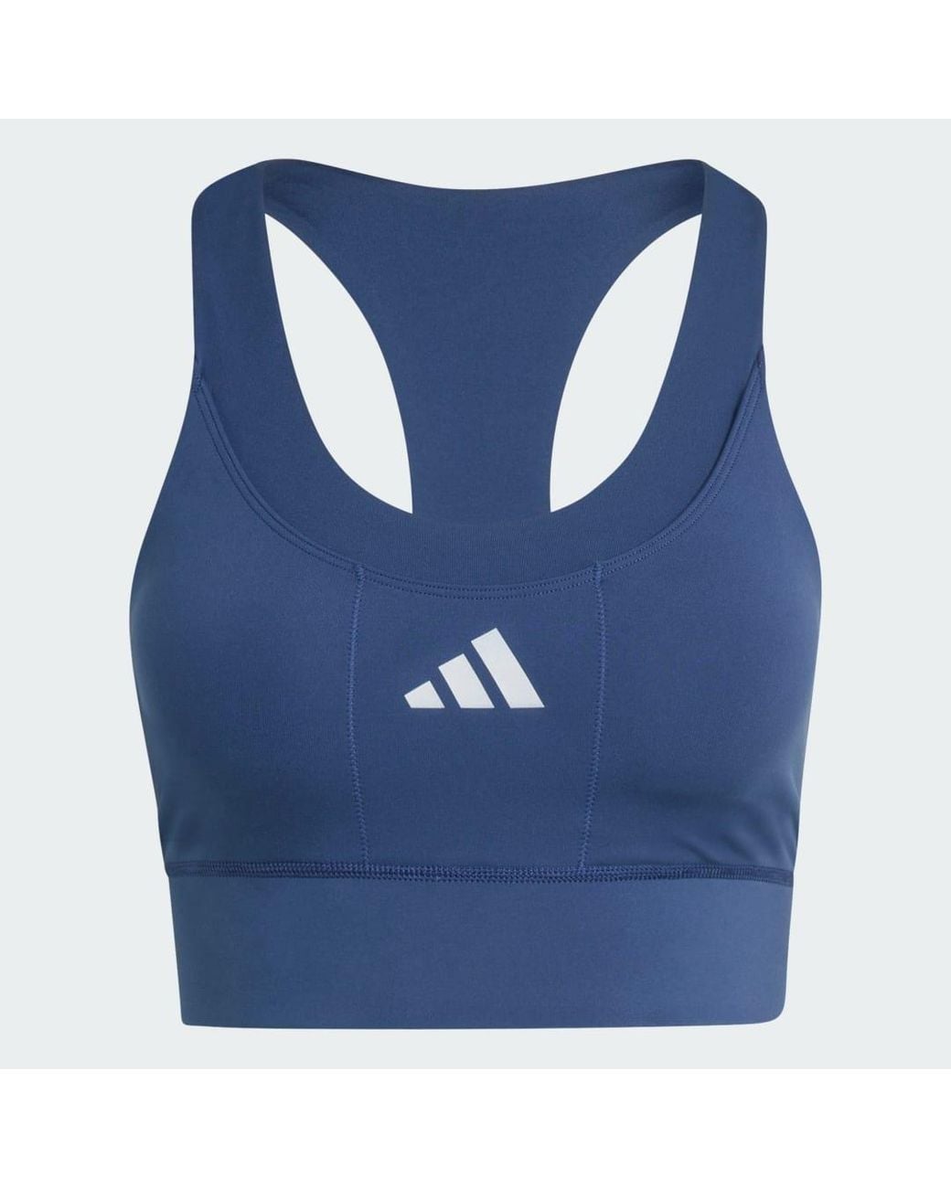 Adidas Blue Adi365 Running Pocket Medium Support Bra