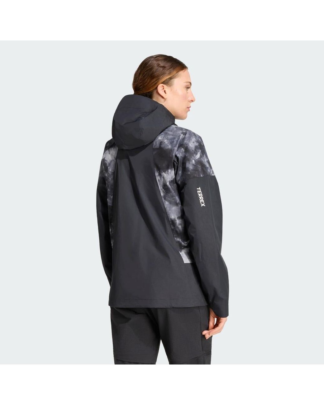 Adidas Black Terrex Xperior 2.5 Layer Hybrid Primeknit Spray Dye Climaproof Jacket