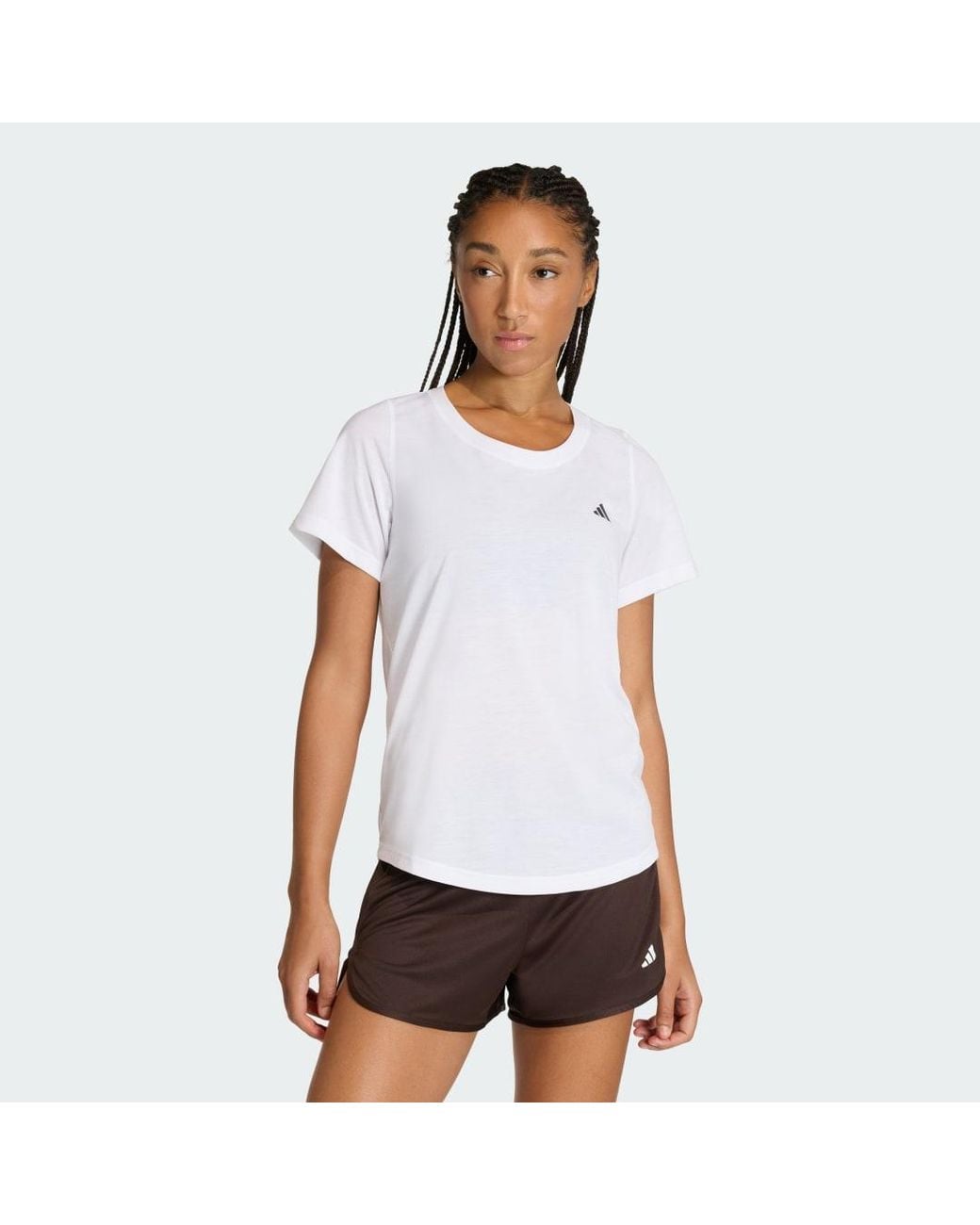 Adidas White Workout Essentials Scoop Neck T-Shirt