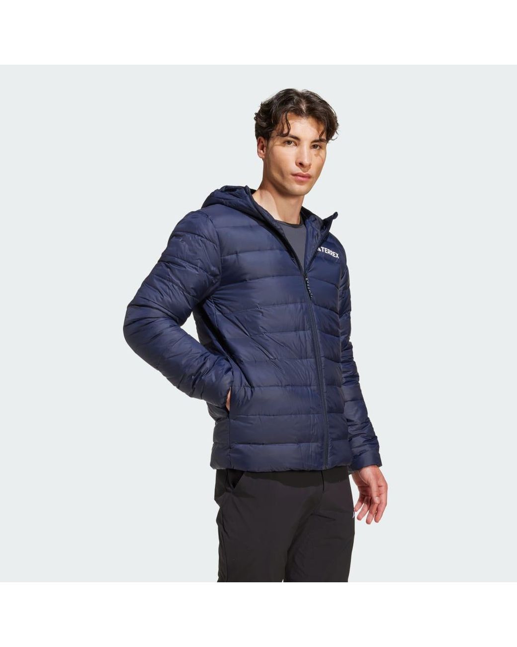 Terrex Multi Essentials Climawarm Light Down Hooded Jacket Adidas de hombre de color Blue