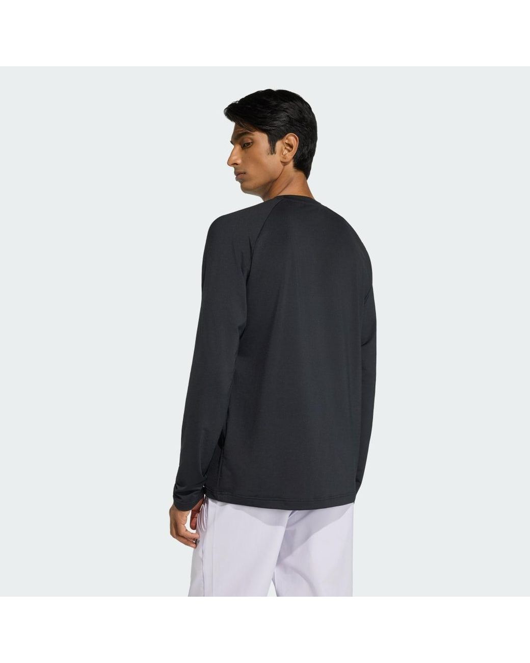 Adidas Black Tech Trefoil Essentials Poly Long Sleeve Jersey for men