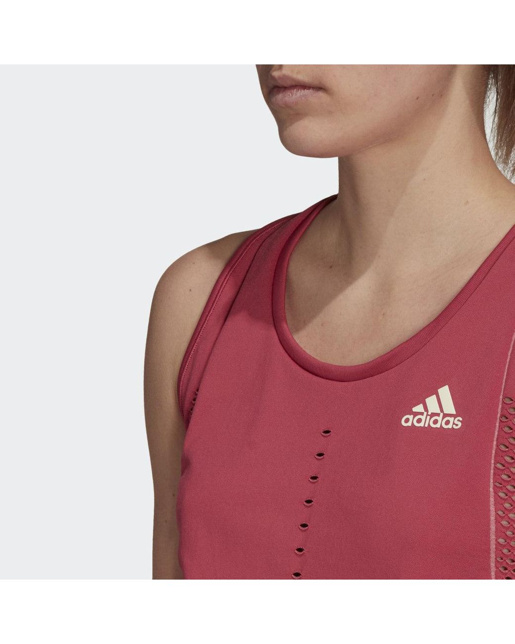 adidas Synthetisch Primeblue Primeknit Tennis Tanktop in het Roze - Lyst