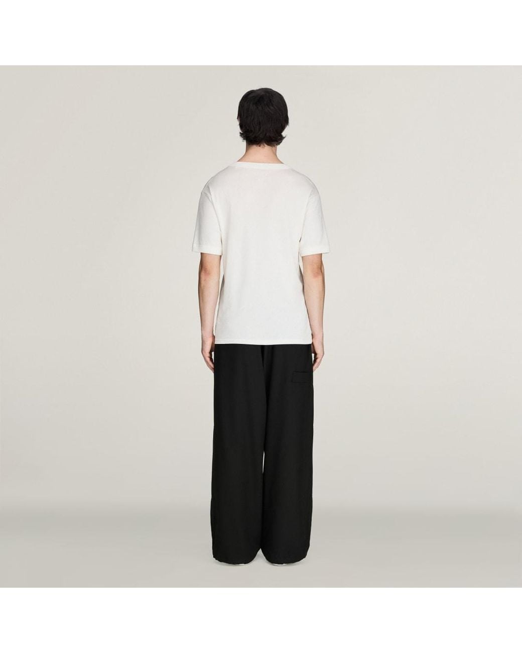 Adidas White Y-3 Wool Wide Trousers for men