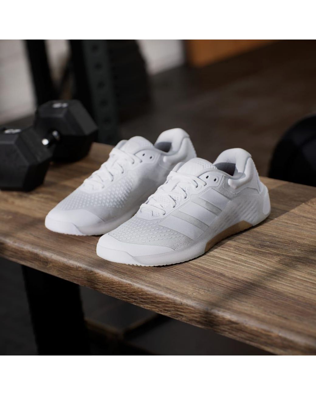 Adidas White Dropset 4 Training Shoes