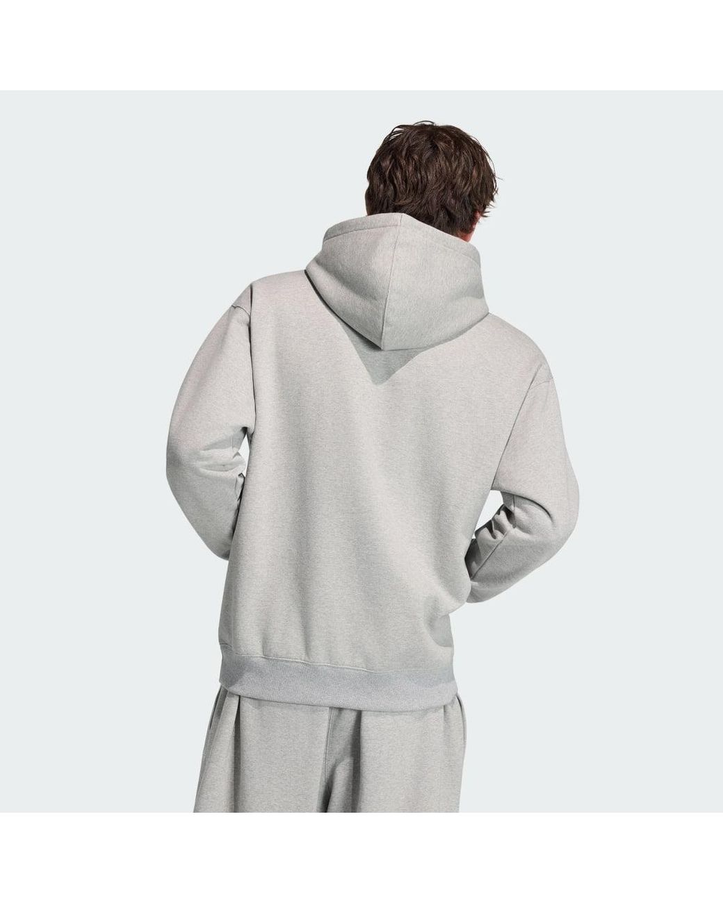 Adidas Gray Trefoil Essentials Loose Hoodie for men