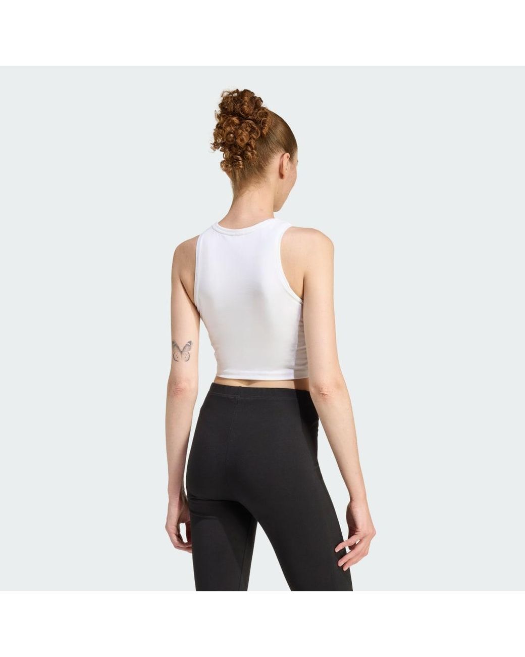 Adidas White Essentials 3-Stripes Padded Tank