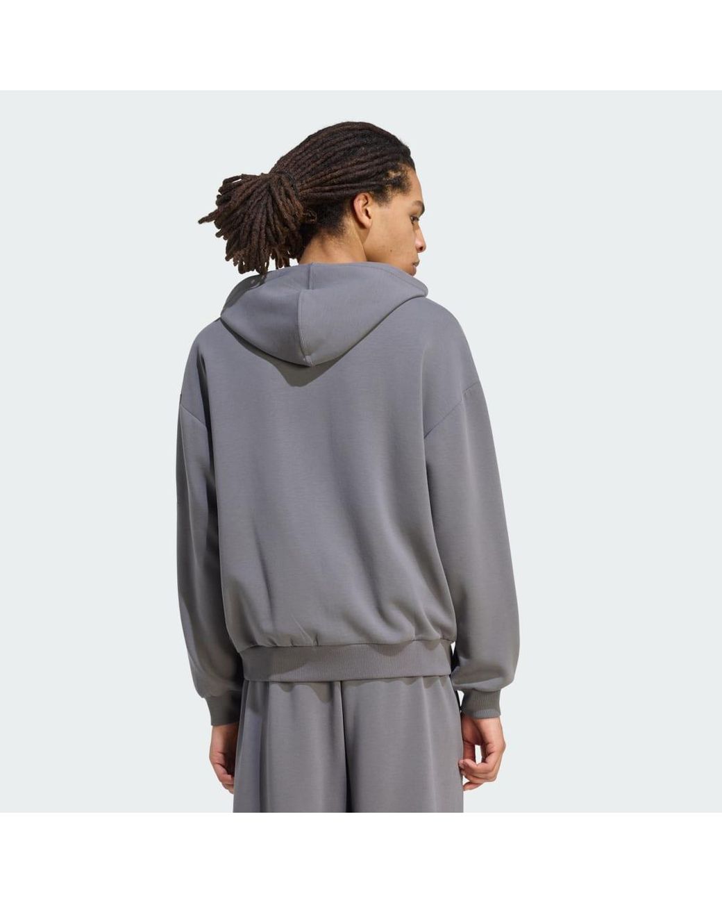 Adidas Gray Soft Lux Full-zip Hoodie for men