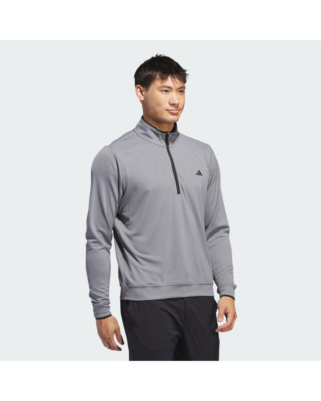 Adidas Gray Lightweight Half-zip Top for men