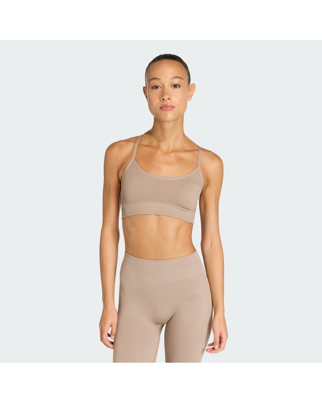 Adidas Natural Workout Essentials Knit Light Support Padded Bra