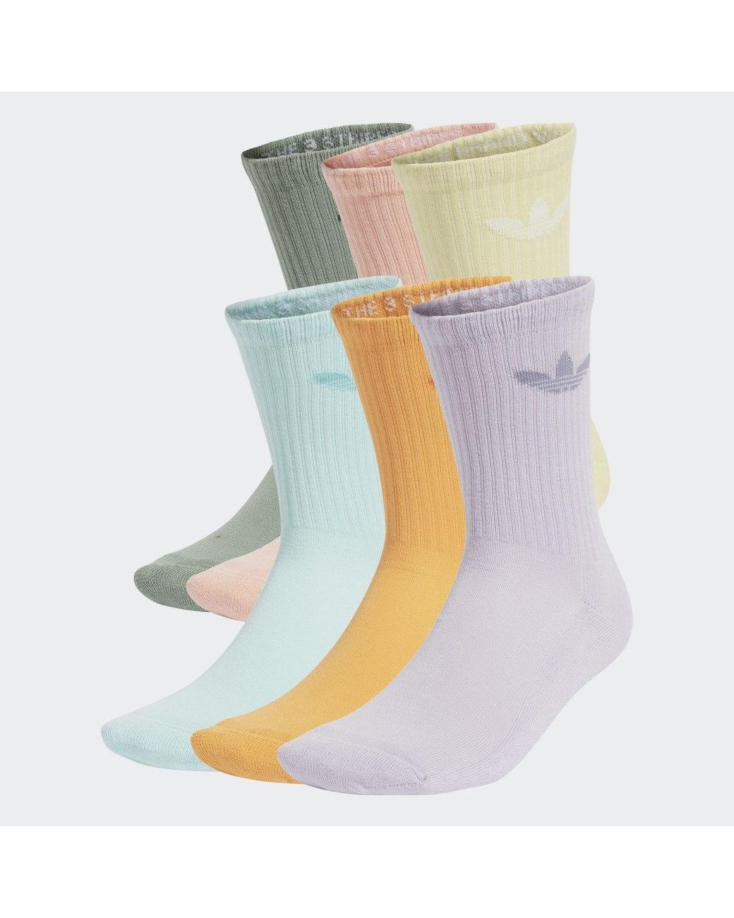 Adidas Originals Multicolor Trefoil Cushion Crew Socks 6 Pairs
