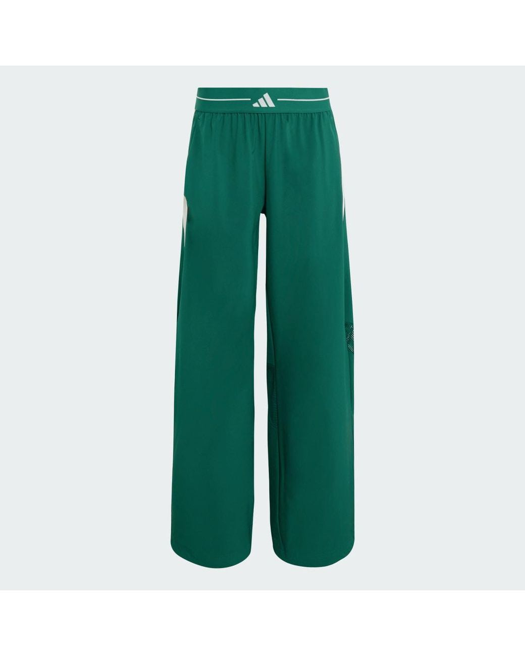 Adidas Green Hyperglam Color Block Wide Woven Joggers