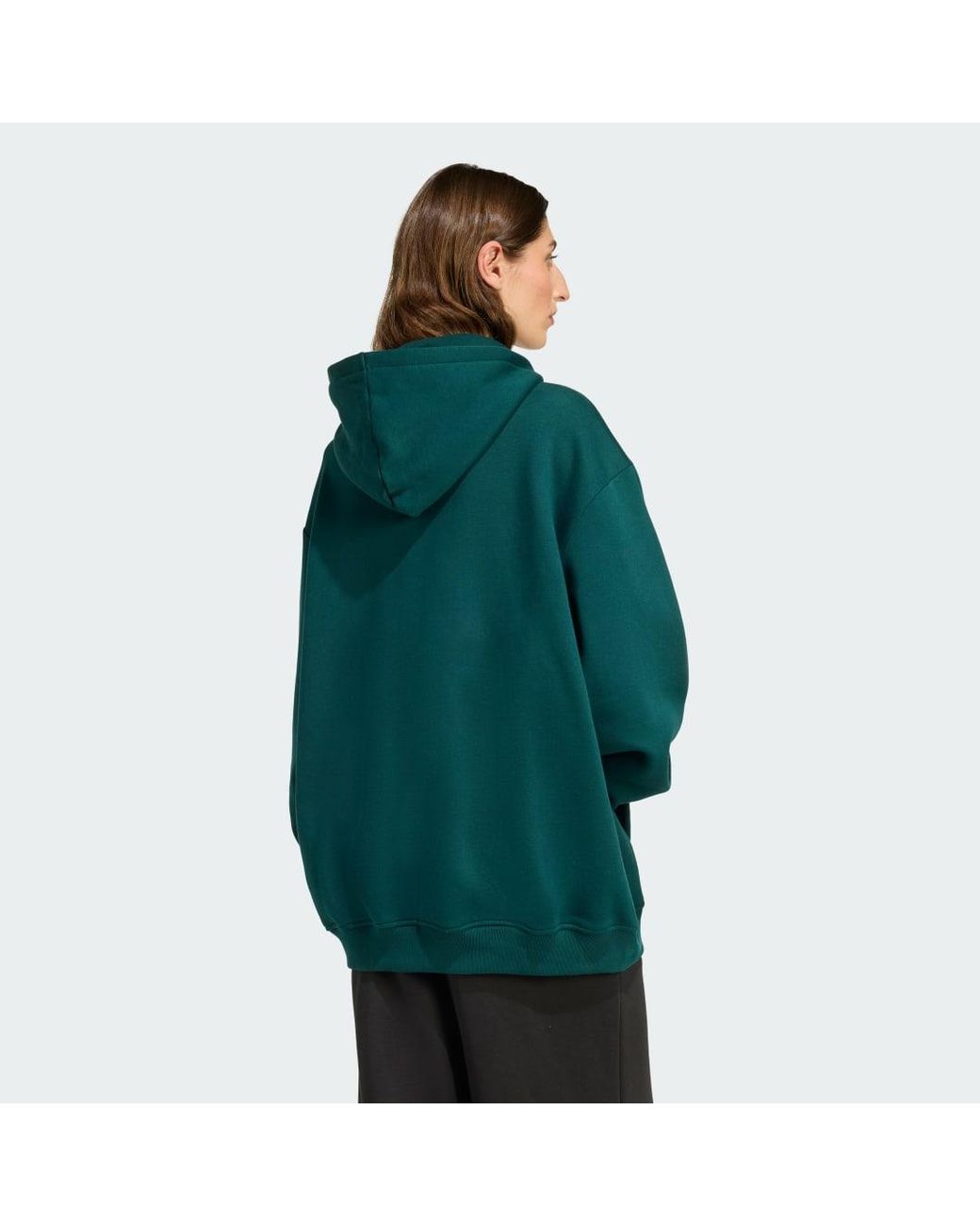 Adidas Green Essentials Oversized Fleece Hoodie