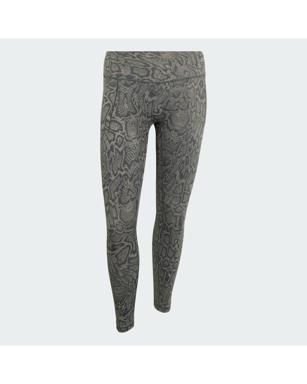 Adidas Gray Optime Primelift Snake 7/8 Leggings