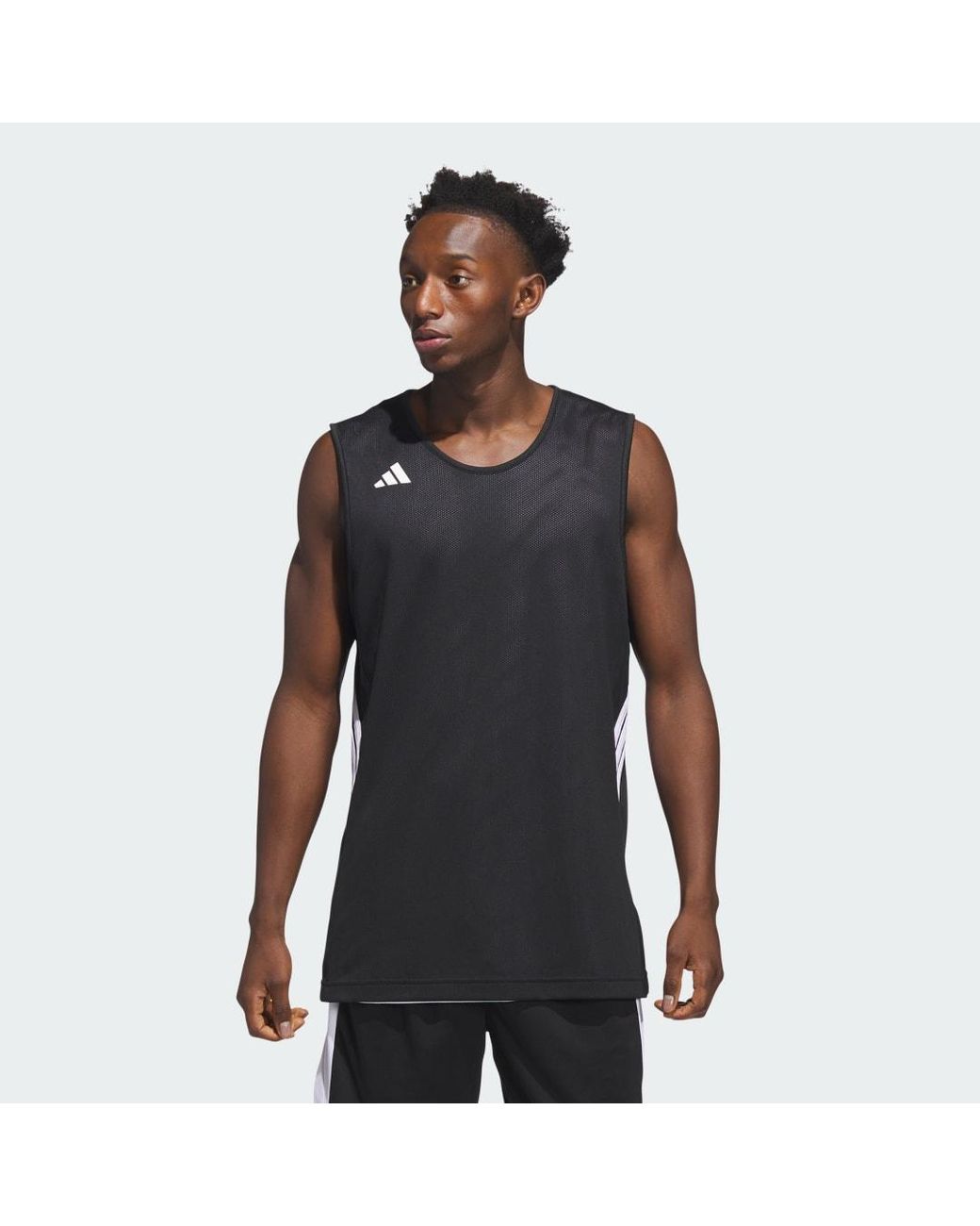 Adidas Black 3G Speed Reversible Basketball Aeroready Jersey for men