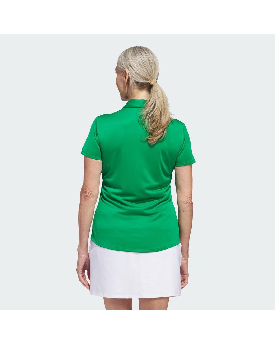 Adidas Green Solid Short Sleeve Polo Shirt