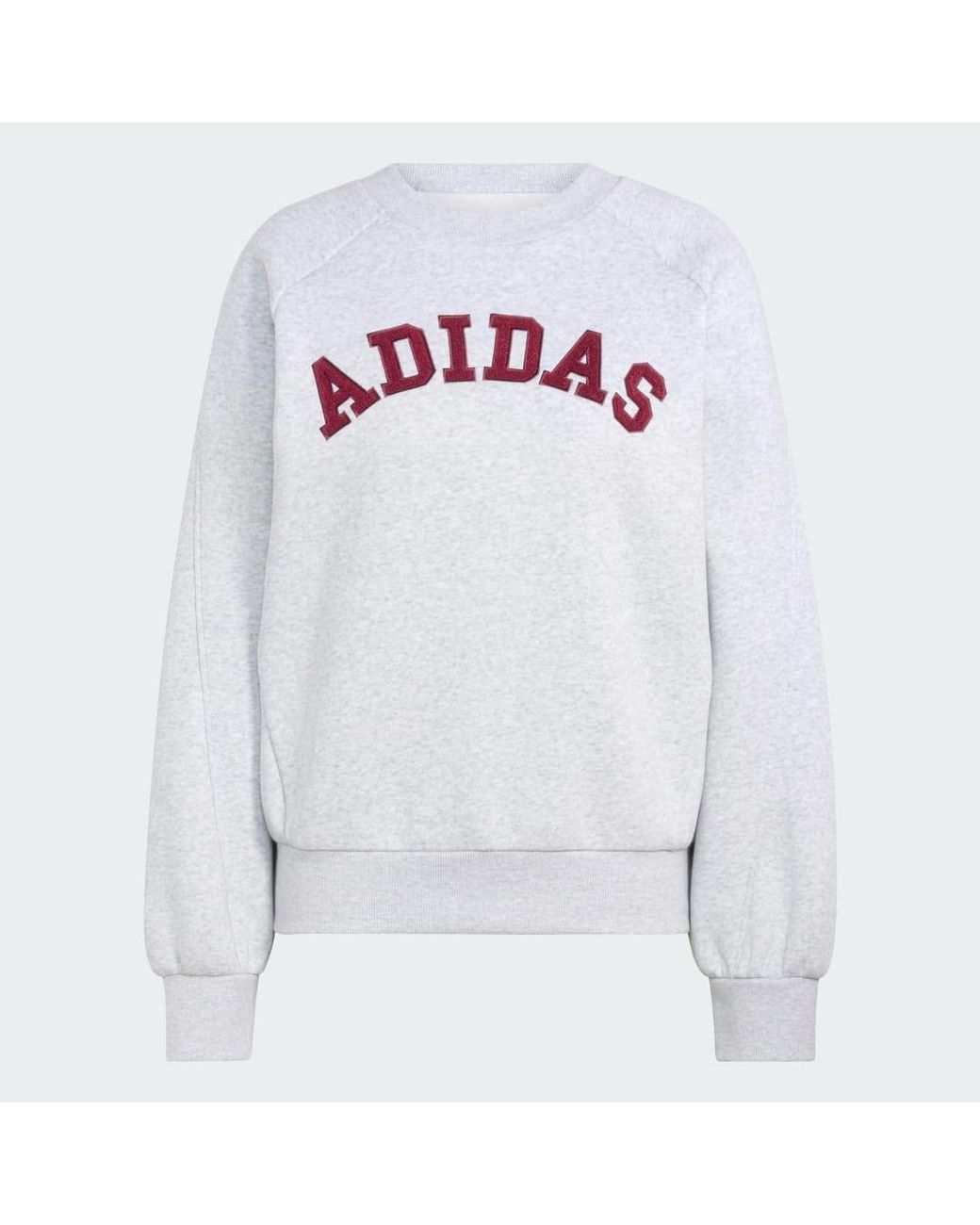 Adidas White 3-Stripes Crew Sweatshirt