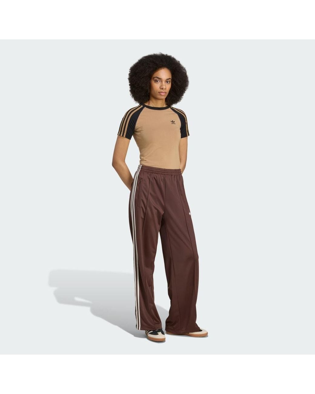 Adidas Brown Adicolor Classic Firebird Loose Track Tracksuit Bottoms