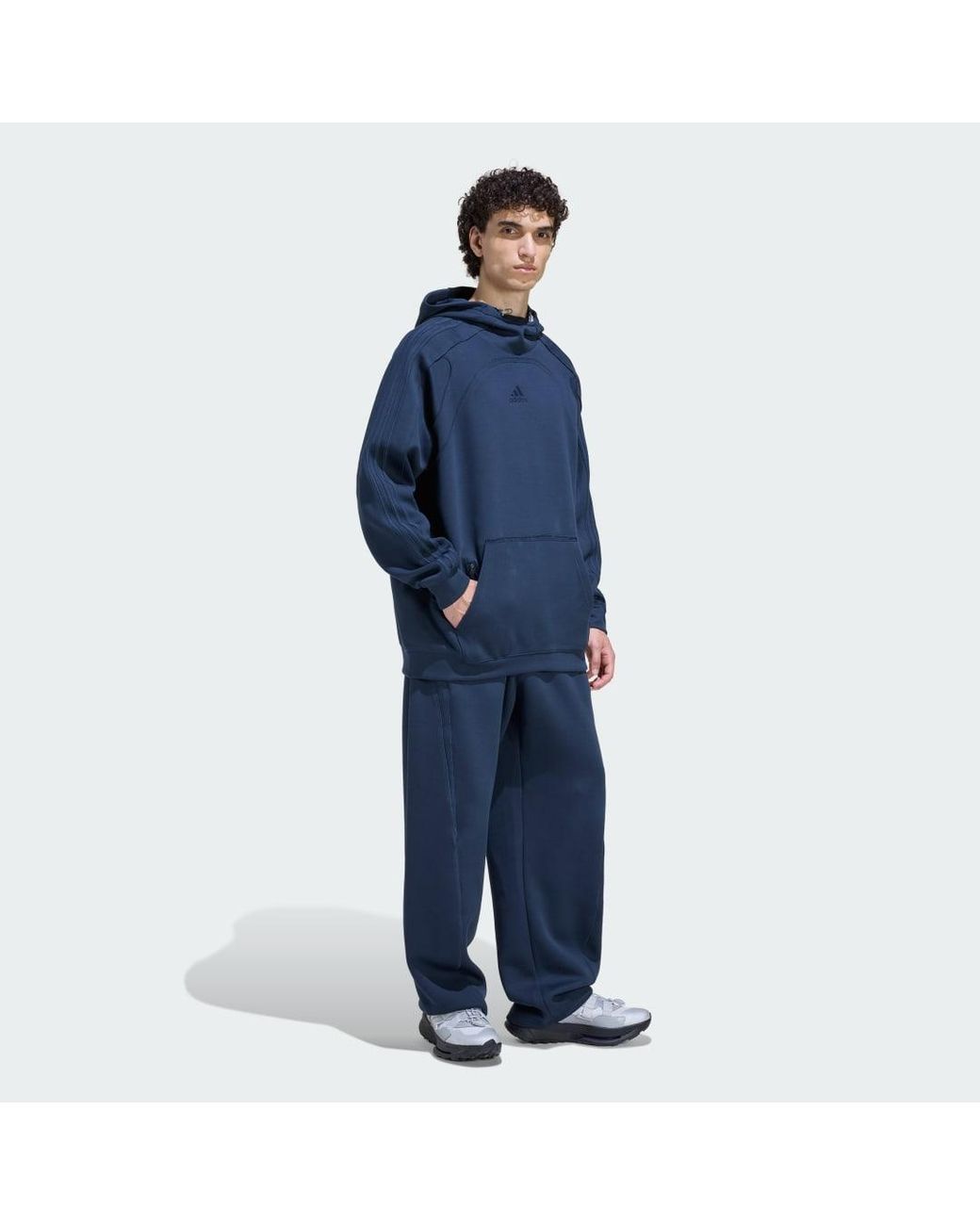 Adidas Blue Spacer Cutline Hoodie for men