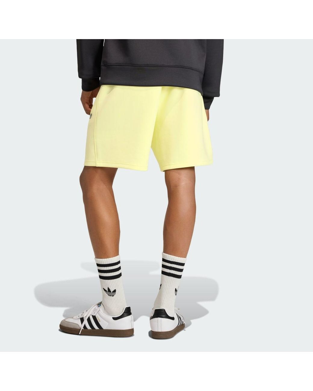 Adidas Yellow Trefoil Essentials Spacer Shorts for men