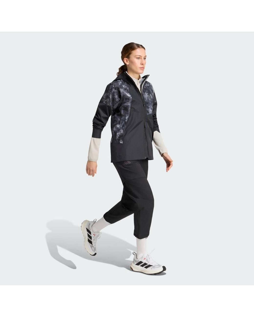 Adidas Black Terrex Xperior 2.5 Layer Hybrid Primeknit Spray Dye Climaproof Jacket