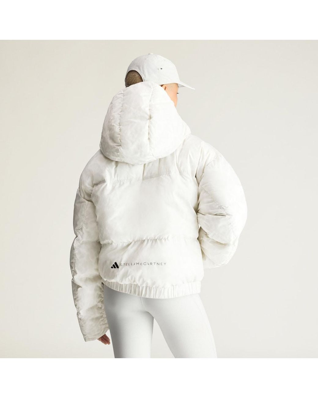 Adidas Gray By Stella Mccartney Short Padded Winter Jacket Printed