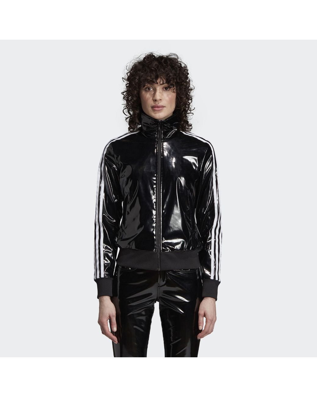 adidas Fiorucci Vinyl Track Jacket in Black | Lyst UK