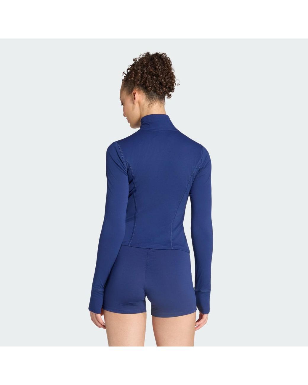 Adidas Blue 3-Stripes Studio Zip-Through Jacket