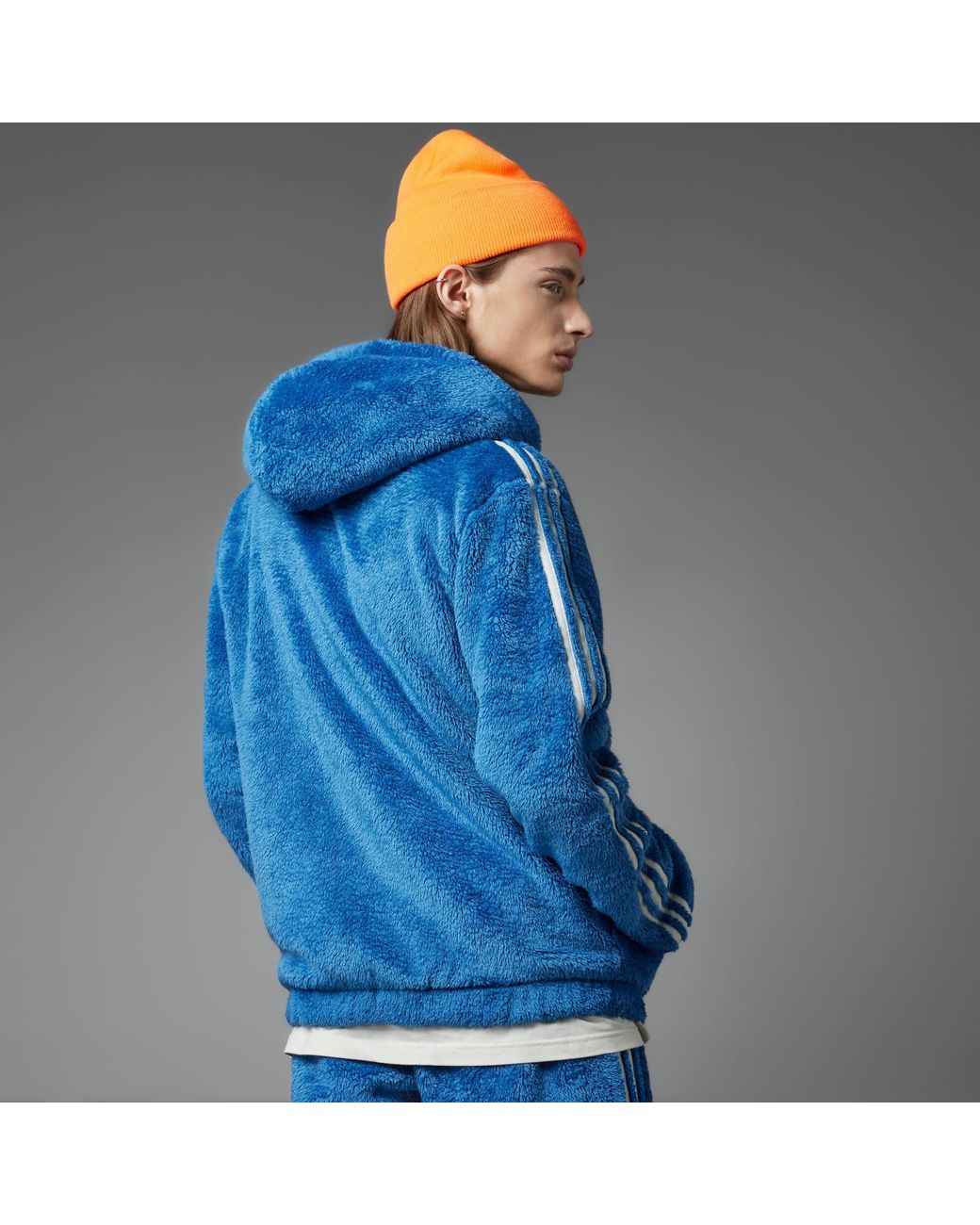adidas Indigo Herz Fur Hoodie in Blue for Men Lyst UK
