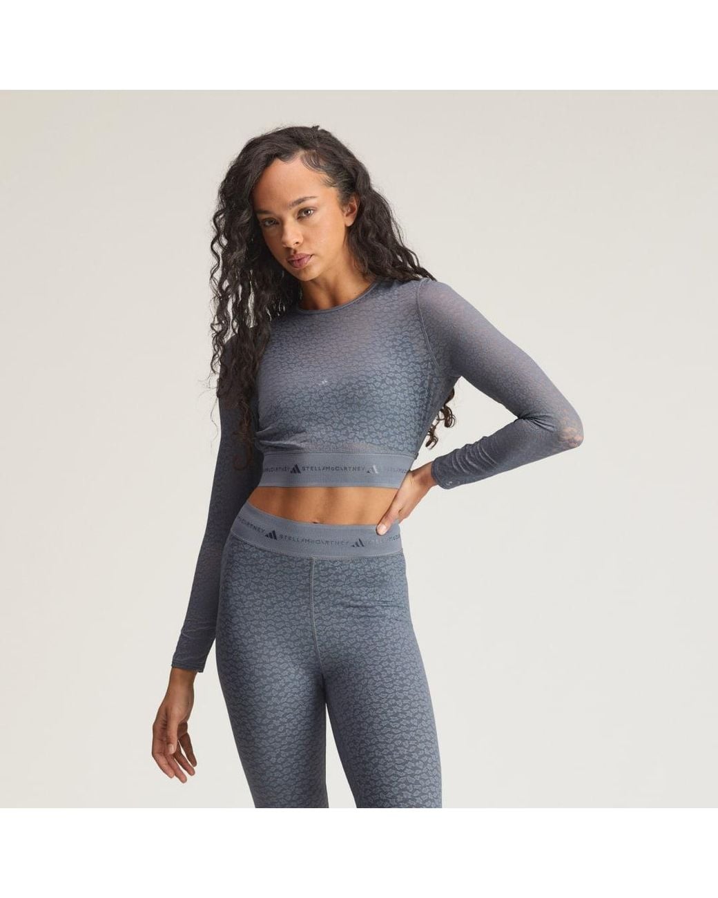 Adidas Originals Blue Asmc Longsleeve Lace Crop Top