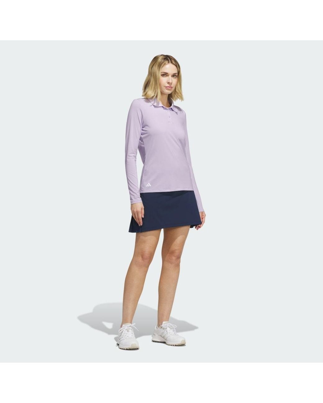 Adidas Purple Performance Long Sleeve Polo Shirt