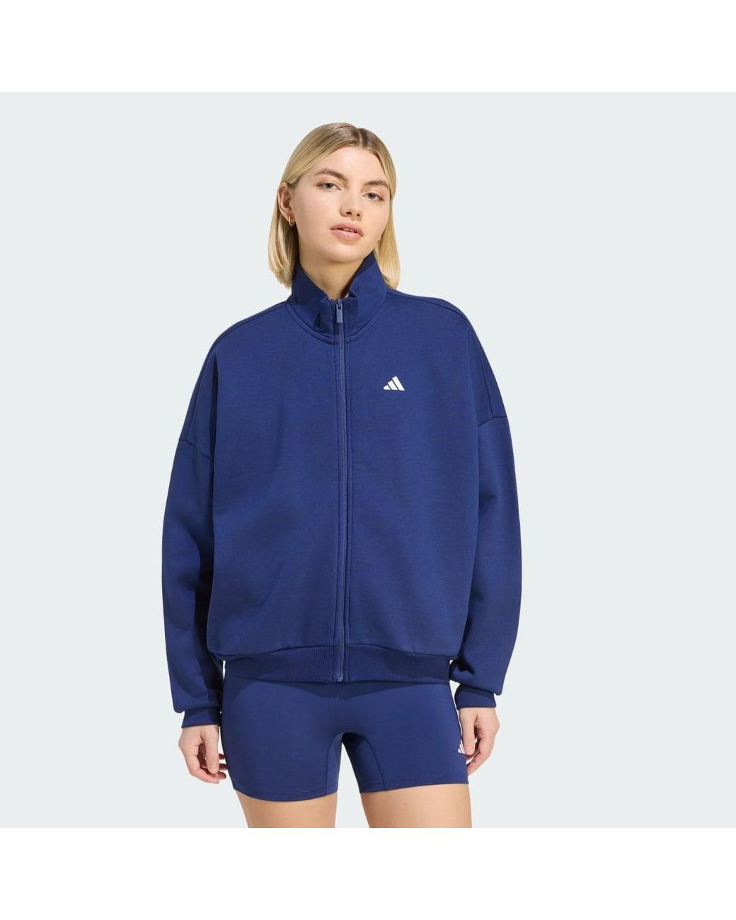 Adidas Blue 3 Stripes Studio Tracktop