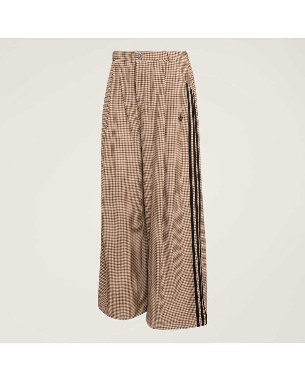 Adidas Brown Checks Trouser Loose Trousers