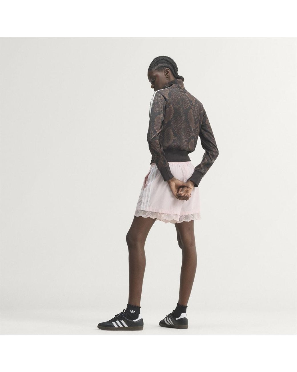 Adidas Black Satin Snake Print Firebird Track Jacket