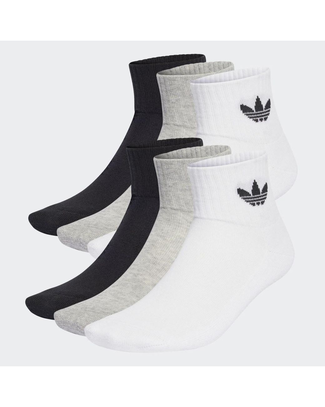 Adidas White Mid Ankle Socks 6 Pairs