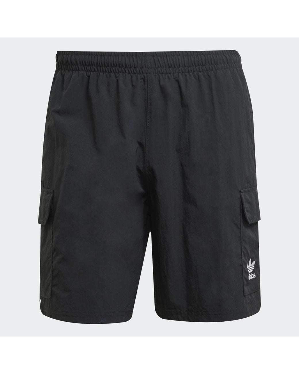 Adidas Black Trefoil Essentials Woven Cargo Shorts for men