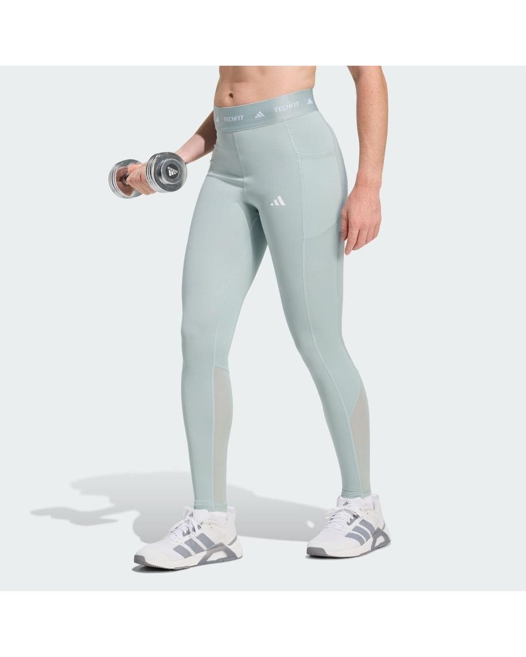 Adidas Blue Techfit Stash Pocket Full-Length Leggings