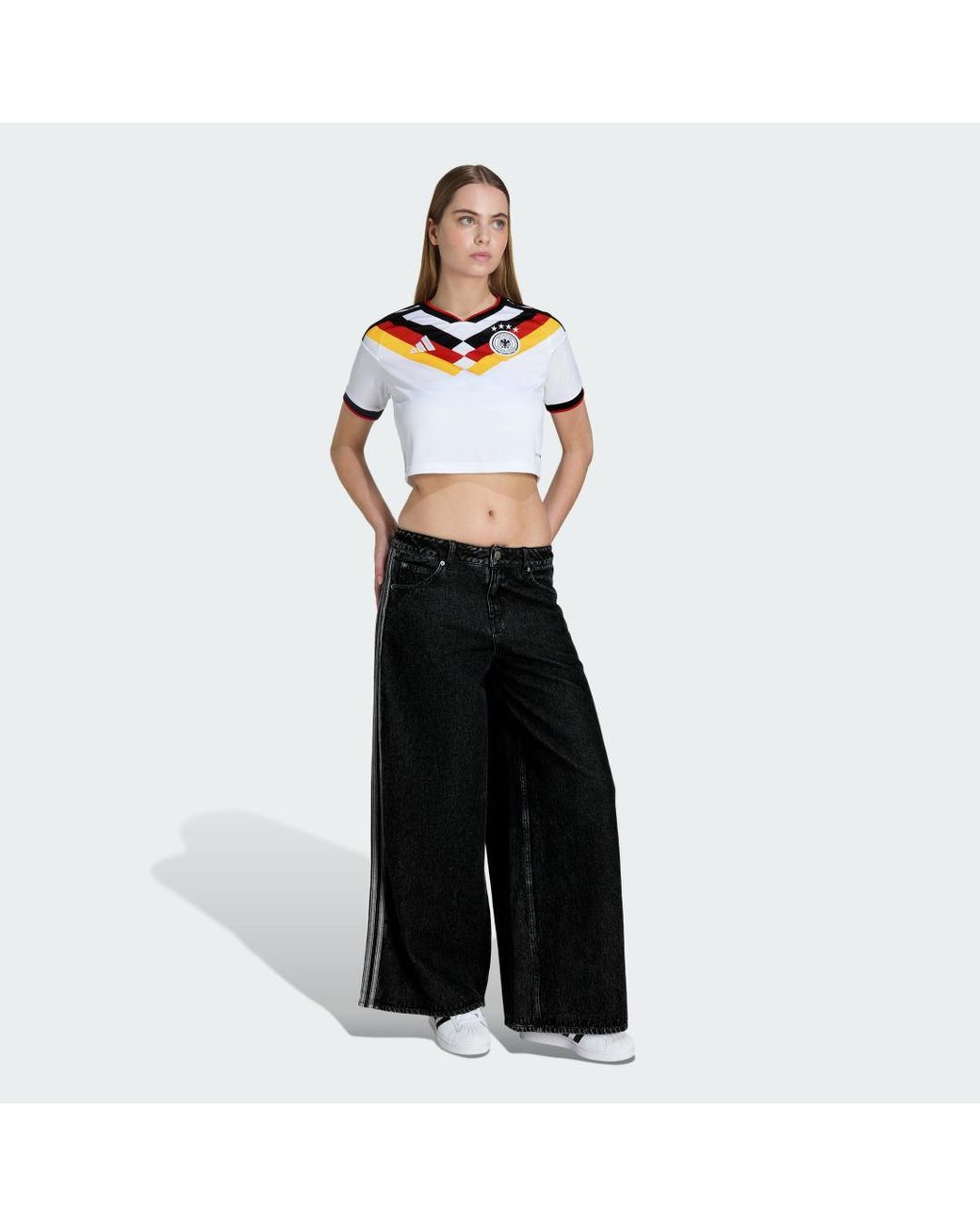 Adidas White Germany 26 Home Cropped Jersey