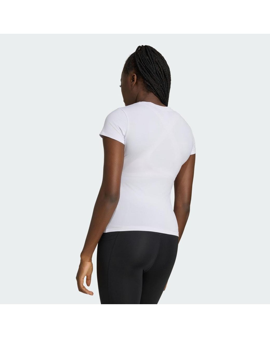 Adidas White Primelift Essentials Workout Contour T-Shirt