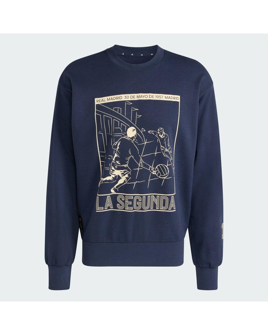 Adidas Blue Real Madrid Heritage Crew Sweat for men