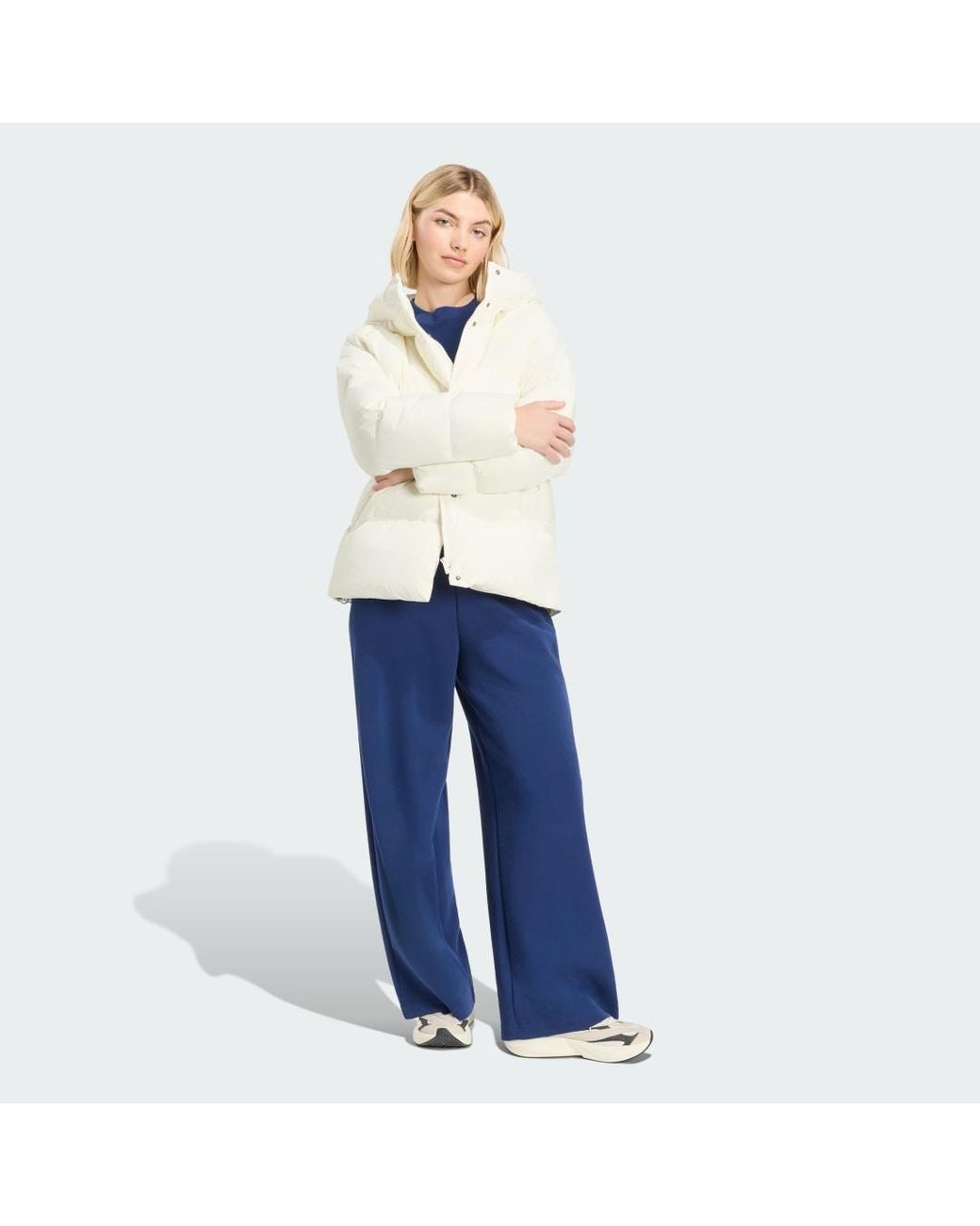 Adidas White Helionic Down Puffer Hooded Jacket