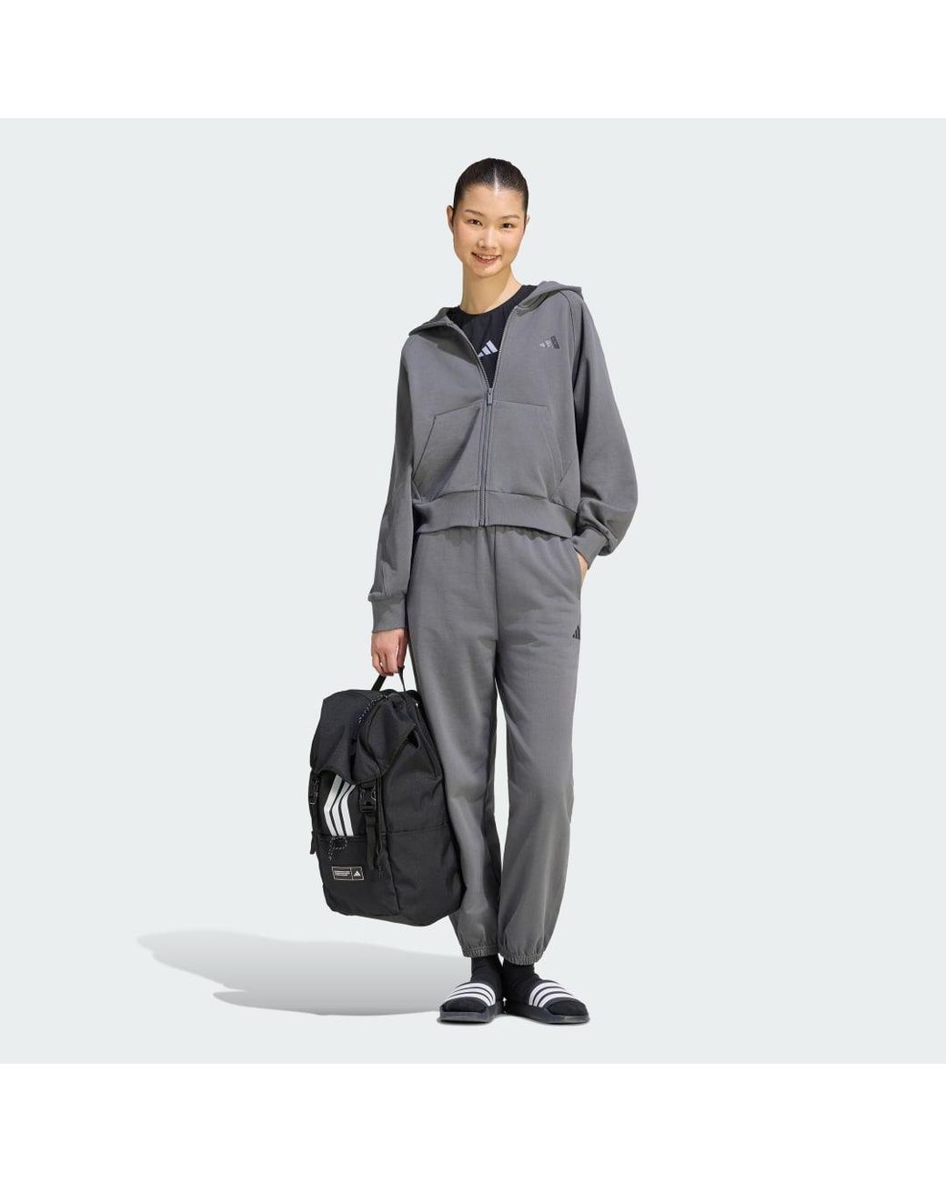 Adidas Originals Gray Adidas Kit Small Logo Full Zip Hoodie