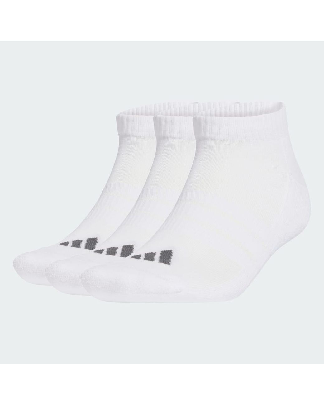 Adidas White Cushioned Essentials Low Cut Socks 3 Pair Pack