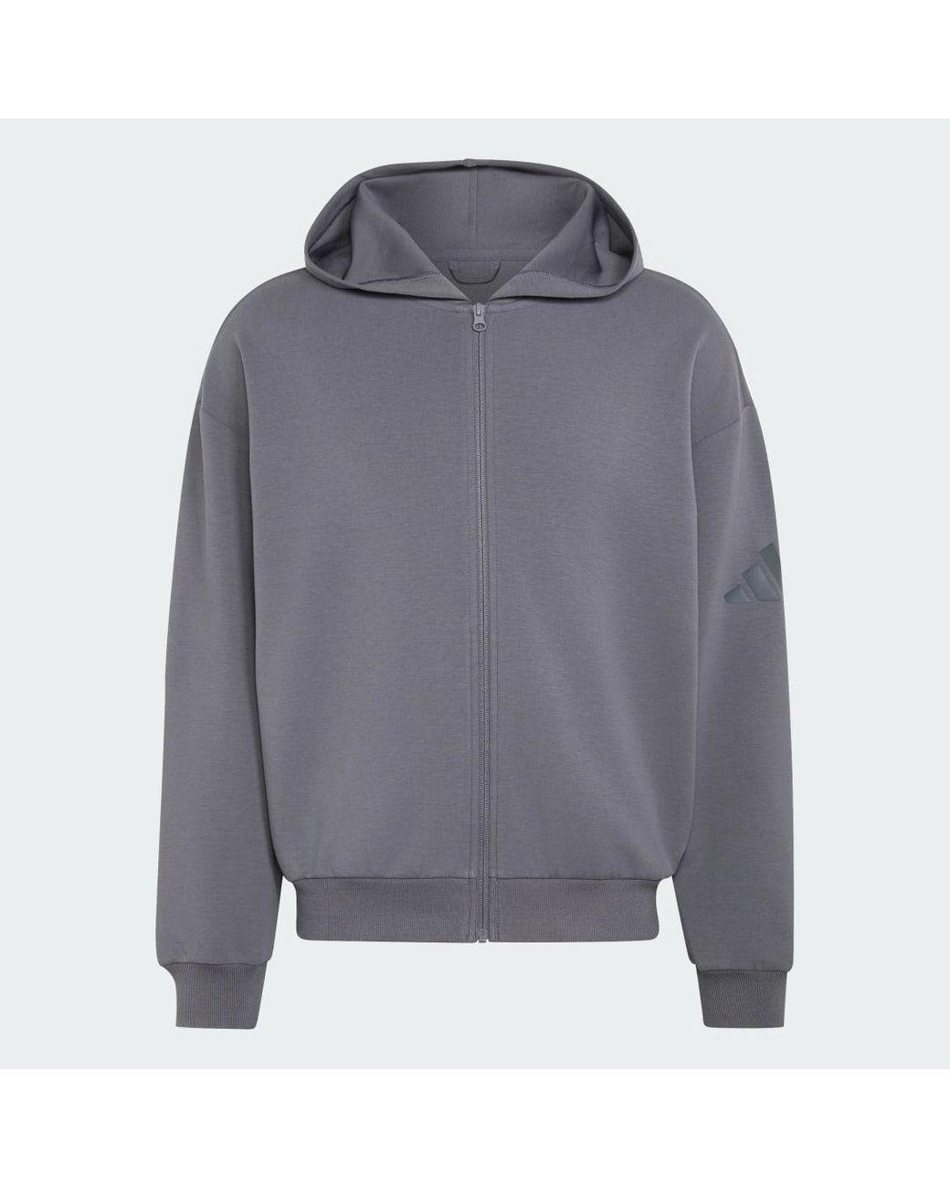 Adidas Gray Soft Lux Full-zip Hoodie for men