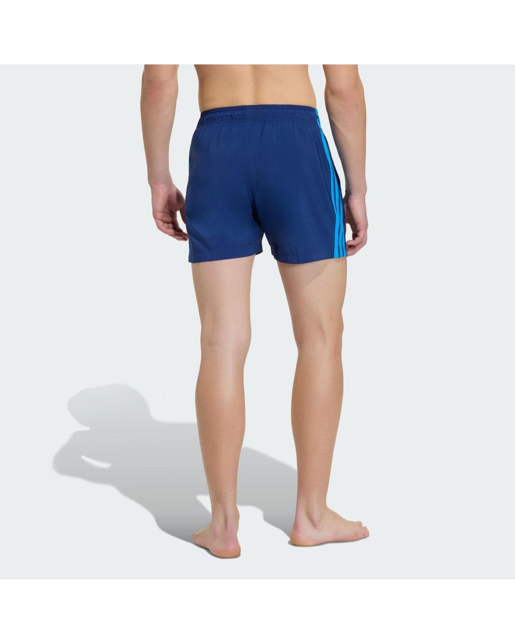 Adidas Blue 3-Stripes Swim Shorts for men