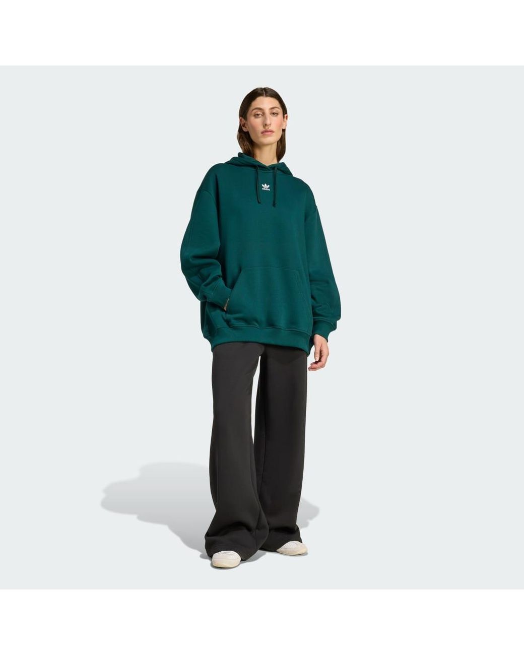 Adidas Green Essentials Oversized Fleece Hoodie
