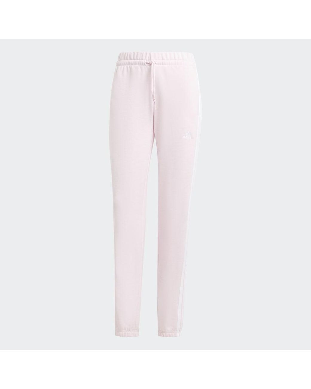 Adidas White Essentials 3-Stripes French Terry Cuffed Pants