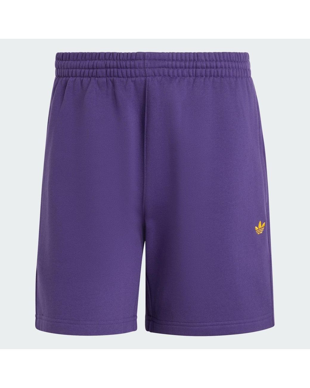 Adidas Purple Trefoil Essentials 7 Inch Fleece Shorts for men