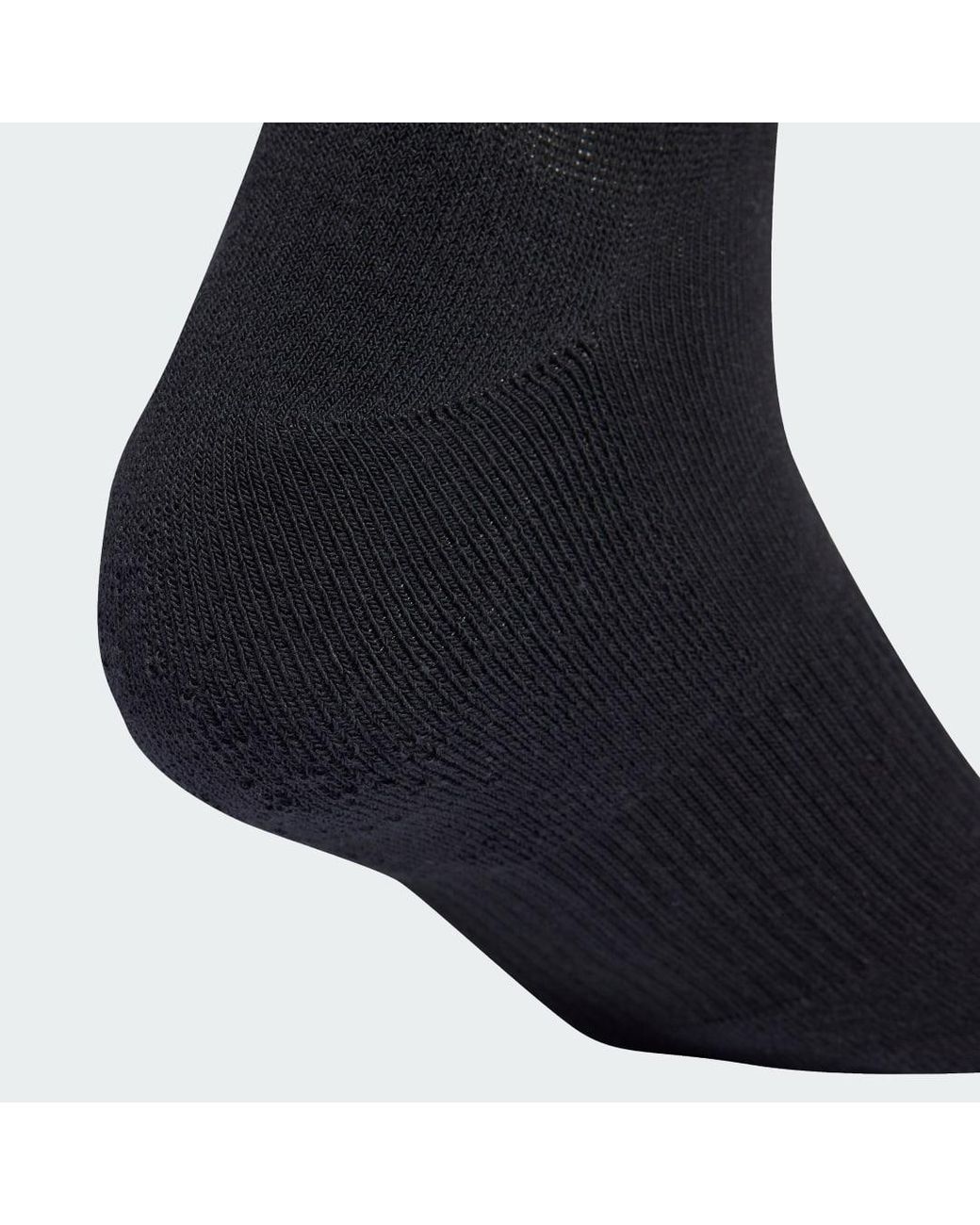 Adidas Black 3 Stripes Cushioned Sportswear Mid Cut Socks 3 Pair Pack